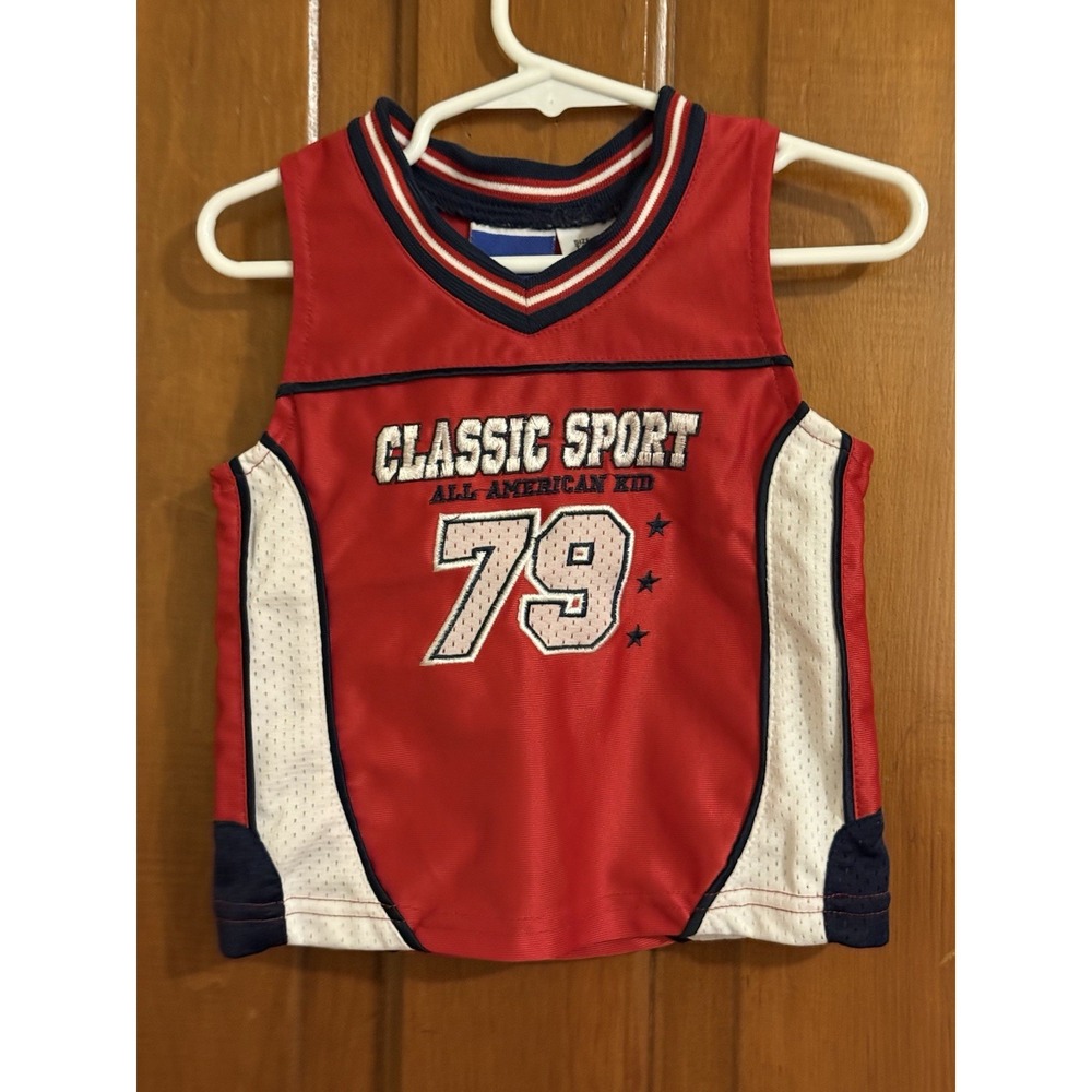 Vintage hopscotch red baby basketball jersey size 18 months